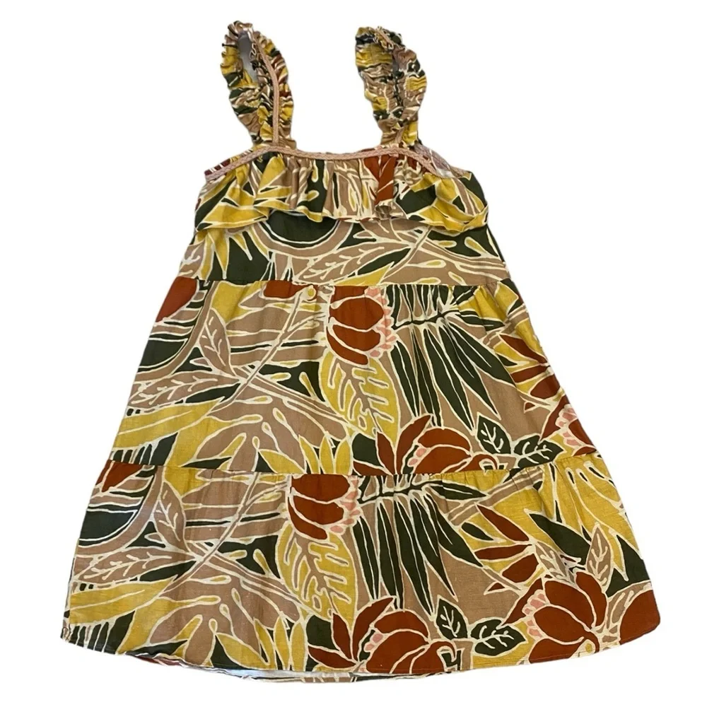 Sezane Fily Vicky Dress in Multi Leaves Print Size FR 34 US 2 - Picture 4 of 11